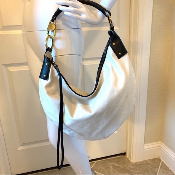 💯 Authentic Gucci Canvas Half Moon Hobo - Picture 3 of 7